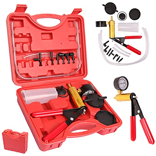 Ambienceo Hand Held Brake Bleeder Tester Set Bleed Kit Vacuum Pump Tester Brake Bleeding for Car Motorbike Motorcycle Automotive