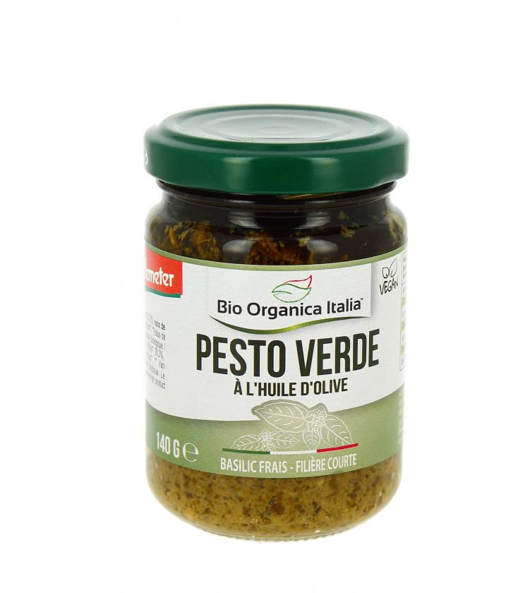 Pesto basilico verde de albahaca vegano Bio 140g Organica Italia