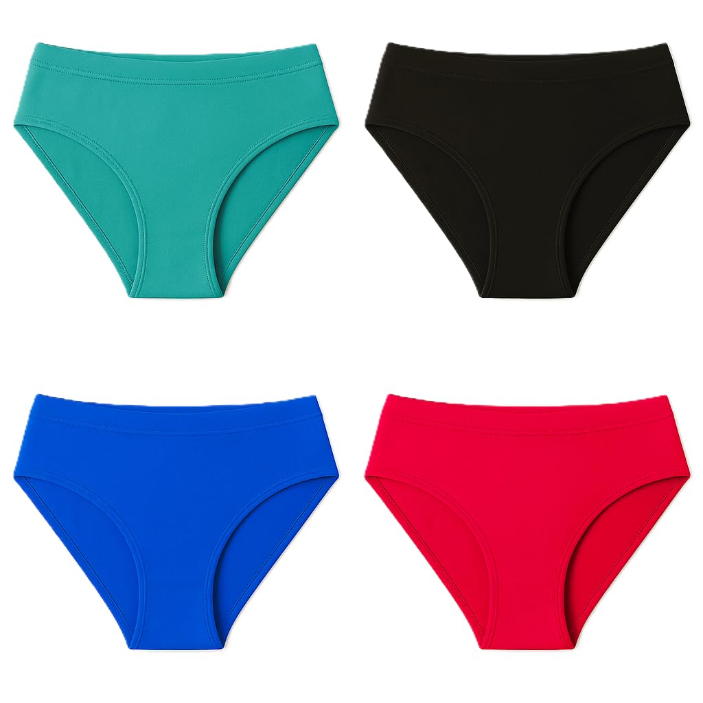 Women’s Cotton Bikini Panties – 4 Pack Soft Breathable Underwear| Full Coverage Briefs in Panty Set – Everyday Comfort Stretch Fit-image-0