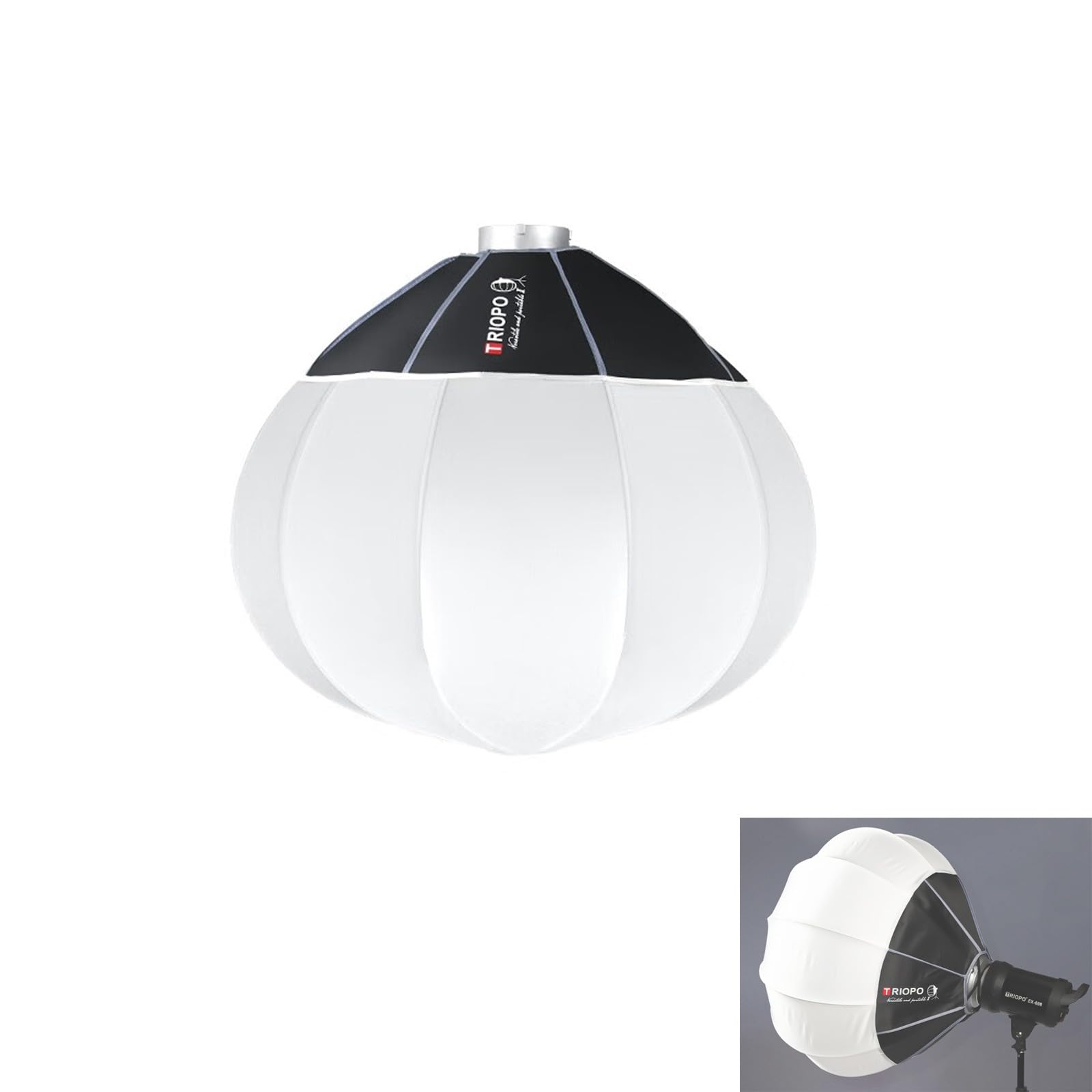 TRIOPO KQ55 21.6in/55cm Linterna Softbox Bowens Mount Softbox Modificador de luz Suave para Aputure 300D Mark II 120D Godox SL-60W VL150 SL150WII FV150 AD200PRO AD300 AD400PRO AD600 VL300 VL200 UL150