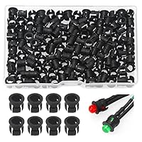 Lyeteung 150 Stücke 5mm Plastik Schwarz LED Dioden Halter, LED Lampenfassung, Klipp Lünette Befestigung Diode Halterung, LED Fassung, LED Einbauclip