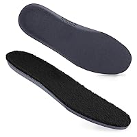 TIESTRA Thick Warm Insoles with Soft Lambswool Shoe Inserts and Cushioned Support Sheepskin Inner Soles for Women, Men, Kids Black 44EU/UK10