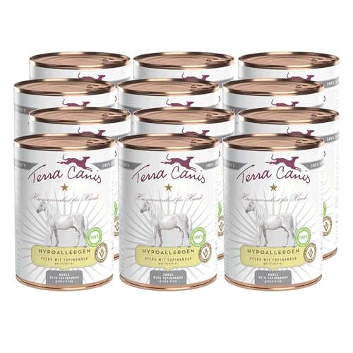 Terra Canis Pferd mit Tobinambur - Hypoallergen Nassfutter, 12x400g I Premium Hundefutter in 100% Lebensmittelqualität Aller Rohstoffe I Allergenarm, Getreide & glutenfrei