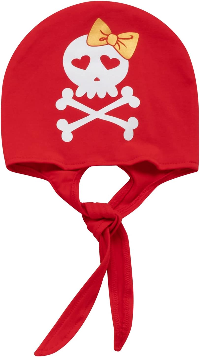 Auggle Toddler Baby Girl Outfits Halloween Costume Kid Pirate Stripe Skirt with Head Scarf