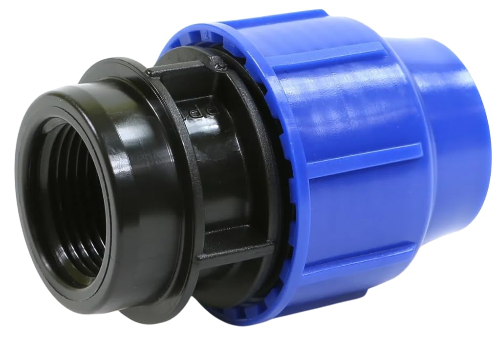 Hydrosure Women's Blue Straight Compression Adaptor 20Mm X 3/4" - Pack Of 3 Premium Irrigation Compression Fittings For Mdpe/Hdpe Pipe