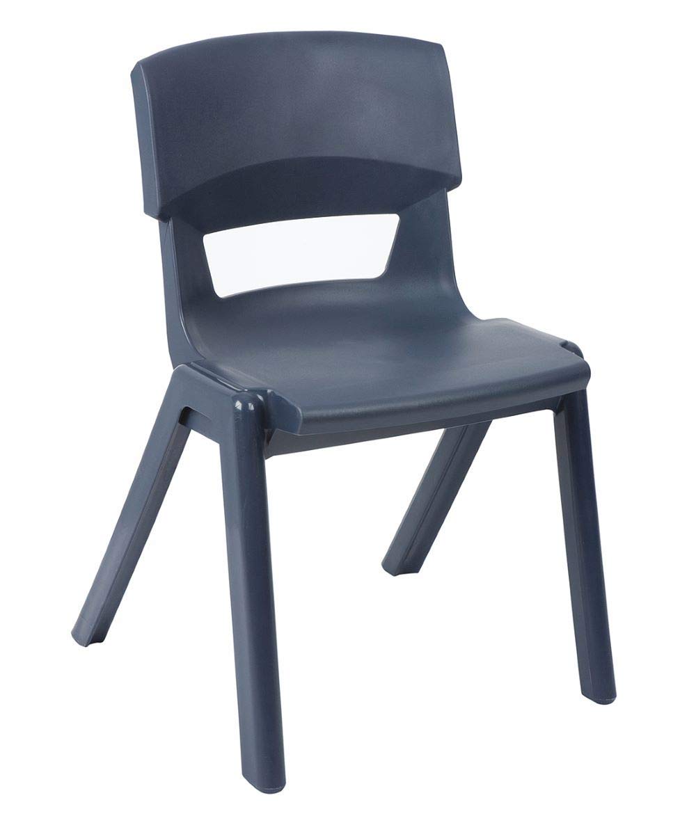 Schulstuhl, Größe 5, 430 mm Sitzhöhe, Klassisch, Schiefergrau, Ergonomisch, Kunststoff oder Metall
