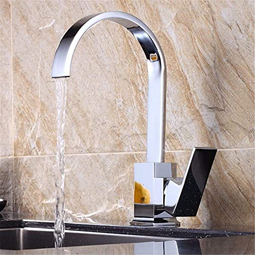 Robinet de cuisine pour évier et bac à légumes en cuivre design carré