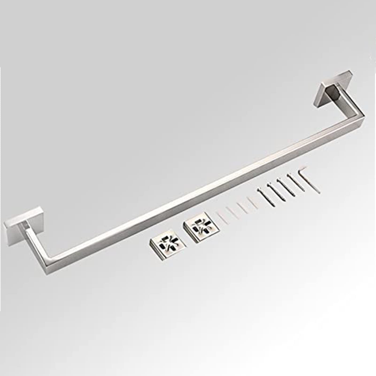 Portasciugamani Addensato per Bagno a Parete, portasciugamani Quadrato Singolo in Acciaio Inossidabile, per Accessori da Bagno e Cucina, 50cm-100cm, Argento (Dimensioni : 100cm)