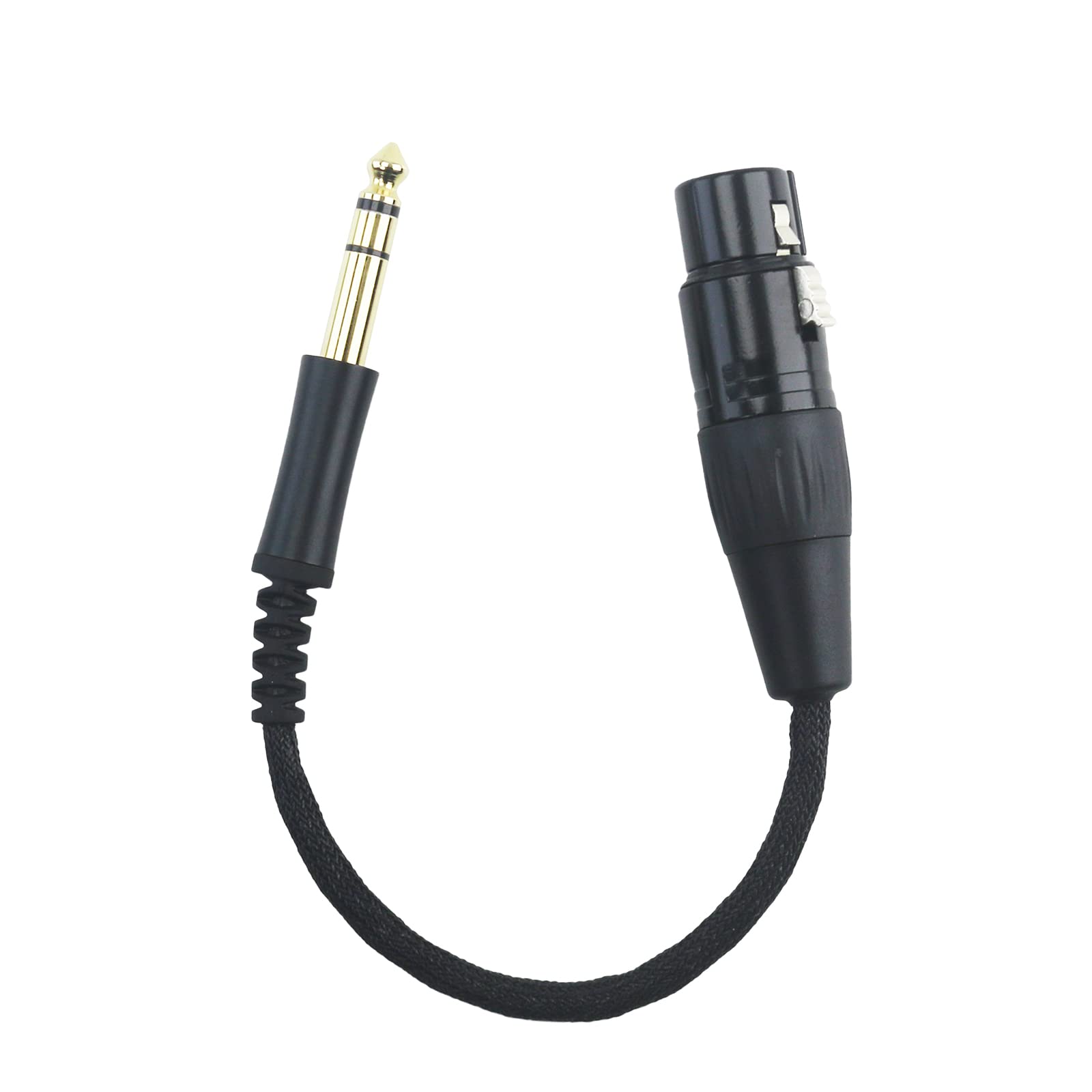NewFantasia 1/4 cala TRS 6,35 mm męski na 4-pinowy XLR zbalansowany żeński kabel adaptera audio do słuchawek 6N OCC miedź pojedynczy kryształ posrebrzane przewody