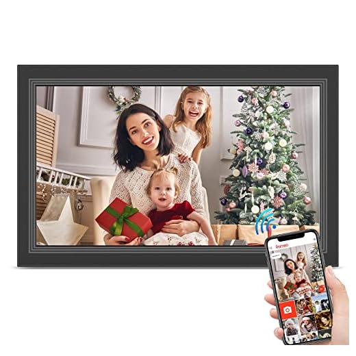 YunQiDeer FRAMEO Digital Picture Frame- 15.6inch Digital Photo Frame with 1920 * 1080 IPS Touch Screen HD Disply,Built-in 32GB Storage,Wall-Mounted,Digital Frame Share Photos and Videos via Free App