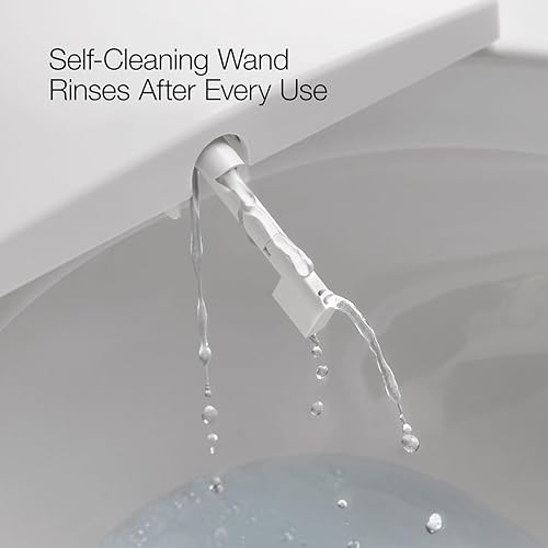 Miniatura 8 de Kohler PureWash E590 - Asiento de inodoro alargado con calefacción, galleta con panel lateral, agua tibia, secadora, tapa de cierre silencioso,