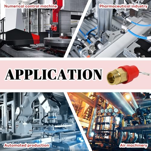 Sicherheitsventil Druckluftkompressor-Druckbegrenzungsventil G1/4 Außengewinde 115PSI Einstelldruck Rot Hut Kompressor Ventil Luftdruck-Sicherheitsventil 1 Stück