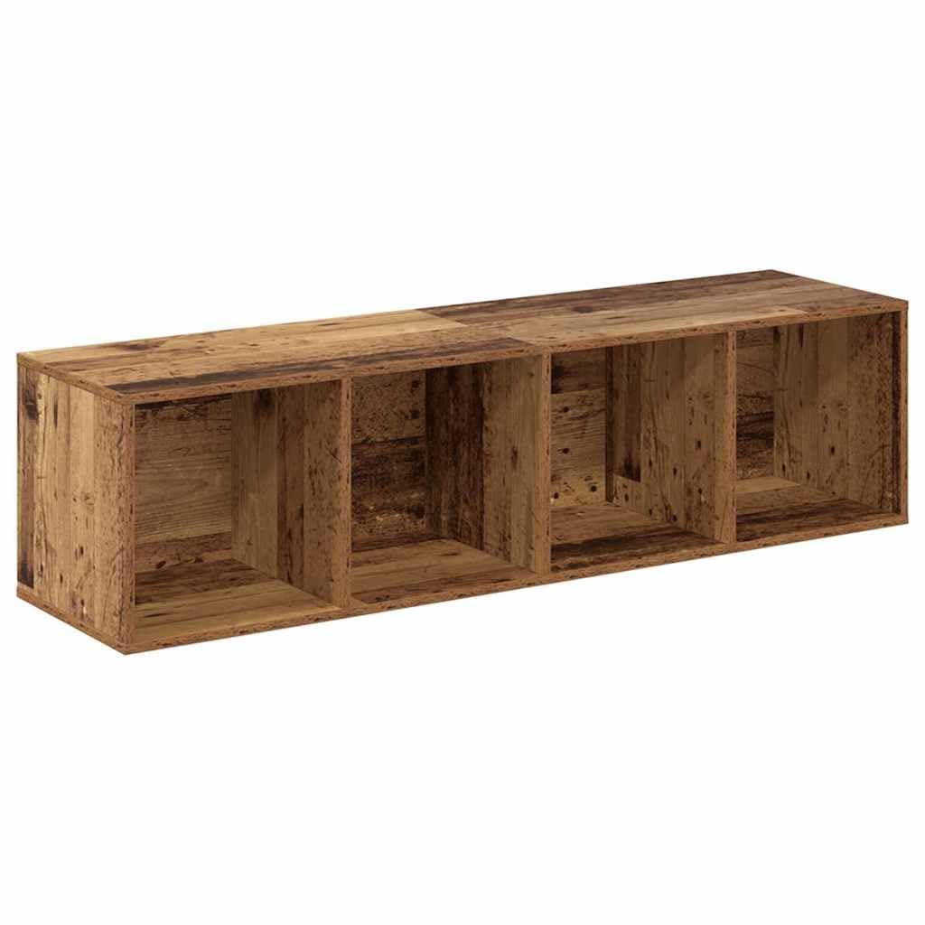 Set 2 Mobili TV da Parete Legno Ingegnerizzato Vecchio | Coppia di pensili sospesi per organizzare decoder e accessori nel soggiorno moderno, ottimizzando lo spazio a terra.