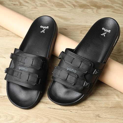 Image of YOHO Drystep Sliders for Men | Waterproof Monsoon Footwear & Rainy Sandals | Skin Friendly Adjustable Strap