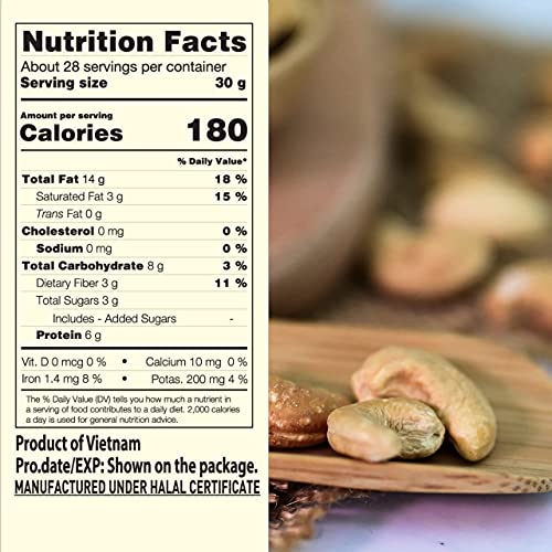 Image of LAFOOCO Organic Unsalted Cashews 30 oz, USDA Certified Dry Roasted Nuts