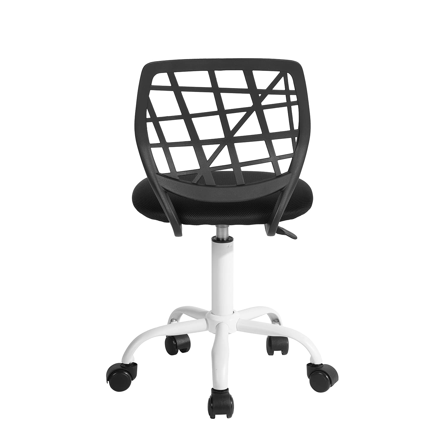 FurnitureR Kompakter Klassenstuhl, ergonomischer Sitz für Schule, Rückenlehne aus atmungsaktivem Netzgewebe in Schwarz, höhenverstellbar, Zeichenzimmerstuhl für Kinder, leicht zu bewegen 360 °