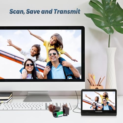 48 MP Film & Slide Scanner with 7 Inch LCD Screen, All-in-One Digital Film Scanner Built-in 16GB Memory Converts B&W/135/110/126 KPK Negative and Super 8/Monochrome Slides into JPEG Photos