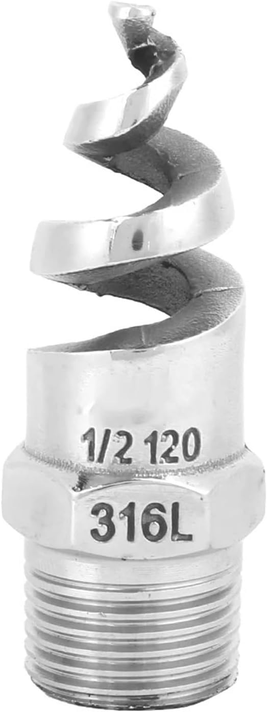 Gkirqvpe Men's Dn15 Spiral Cone Nozzles, Spiral Nozzle Spjt 316L Stainless Steel Thread For Watering(Dn15)