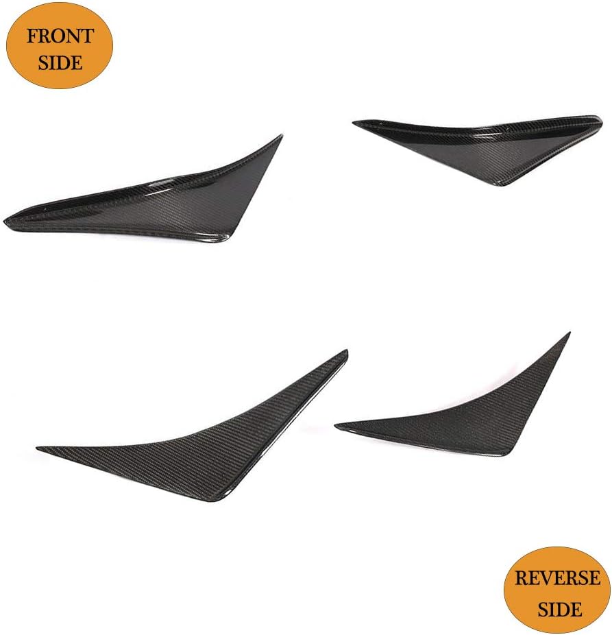 Front Bumper Vent fits Ford Mustang GT Shelby GT350 EcoBoost V6 V8 2Door 2015-2017 Customized Real Carbon Fiber CF Air Fender Scoop Spoiler Protector Winglets Splitter Cover Trims