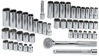 SK Professional Tools 94547 47 -Piece 3/8 in. Drive 12-Point STD/Deep Metric Socket Set - Chrome Socket Set with Super Chrome Finish | Set of 47 Sockets Made in USA