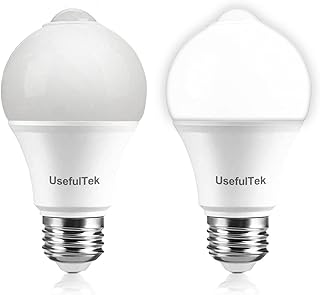 USEFULTEK LED Motion Sensor Light Bulbs-PIR Infrared Motion Light Bulbs,Auto on/Off for Outdoor&Indoor,LED Security Smart Bulbs,12W(100W Equivalent),E26 Base,(2 Pack)