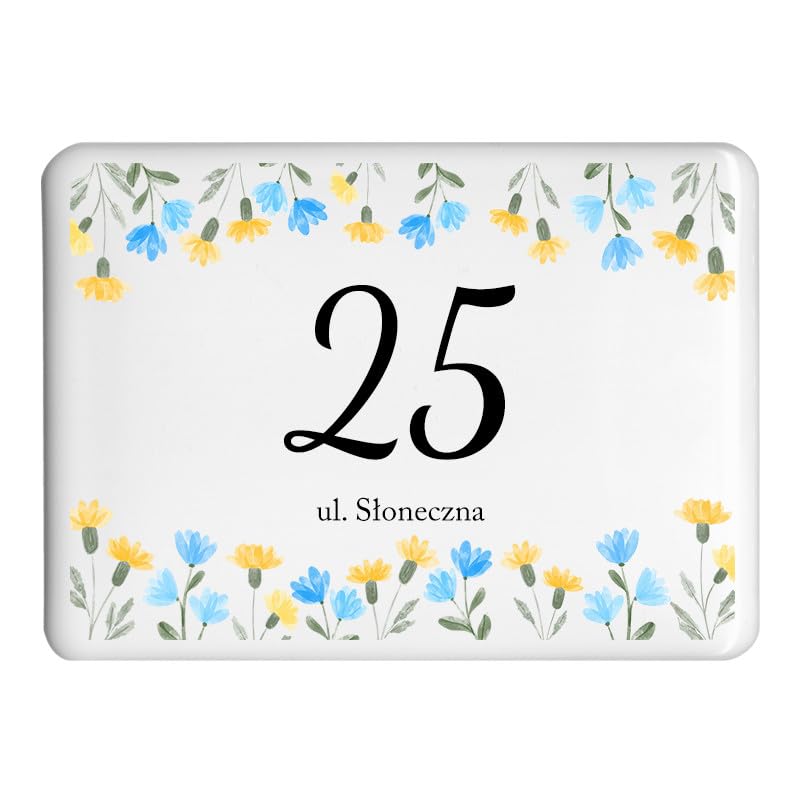 Plaque d'adresse pour identifier votre logement numéro de maison rectangle fleur