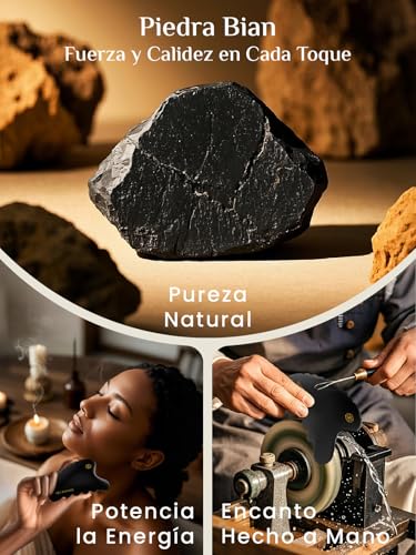 Rena Chris Gua Sha Facial Masajeador, Piedra GuaSha Facial de 100% Bian Jade Natural para Esculpir la Línea de la Mandíbula, Eliminar las Bolsas de los Ojos, Regalos para el Cuidado de la Piel (Negro) - imagen 4