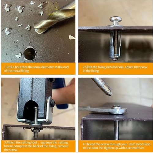 Expansion Screws Petal Nuts, 20 Pieces M4 Self Tapping Screws and Ribbed Anchors Assortment Screws Kit, Dowels with Screws Assembly for 0-5mm Mental Hollow Wall Iron Skin Hollow Plastic Sheet, 8X16MM