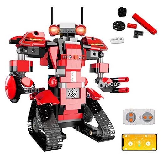 Aukfa Building Blocks RC Robot App Controlled Toy, Remote Control STEM Robot Toy, DIY Robotics Rechargeable RC Electronic Robots Funny Gift for 8+ Year Old Boys Girls ( 392 Pcs )