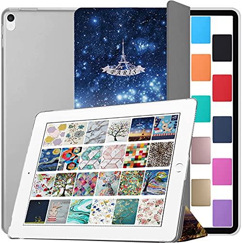Image of DuraSafe Cases for iPad 10.5 Inch 2017 Air 3 2019 [ PRO 10.5 Air 3rd Gen ] A1701 A2152 A2123 MUUL2HN /A MUUK2HN /A MUUJ2HN /A MQDX2HN /A PrintediPad Cover Translucent Frosted Hard Back - Paris Night