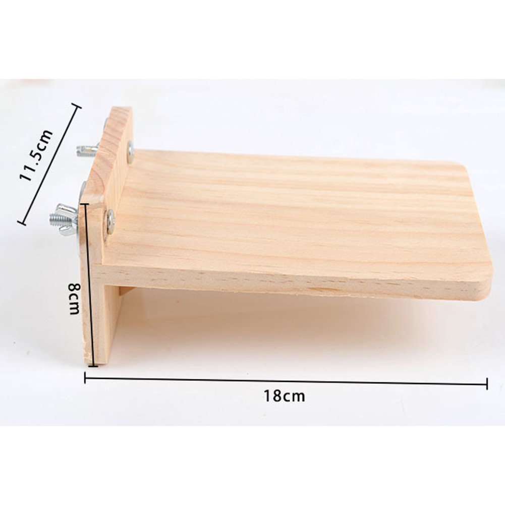 Piattaforma In Legno Per Gabbie Animali - Posatoio Per Criceti, Uccelli E Piccoli Animali Domestici - Foto 9