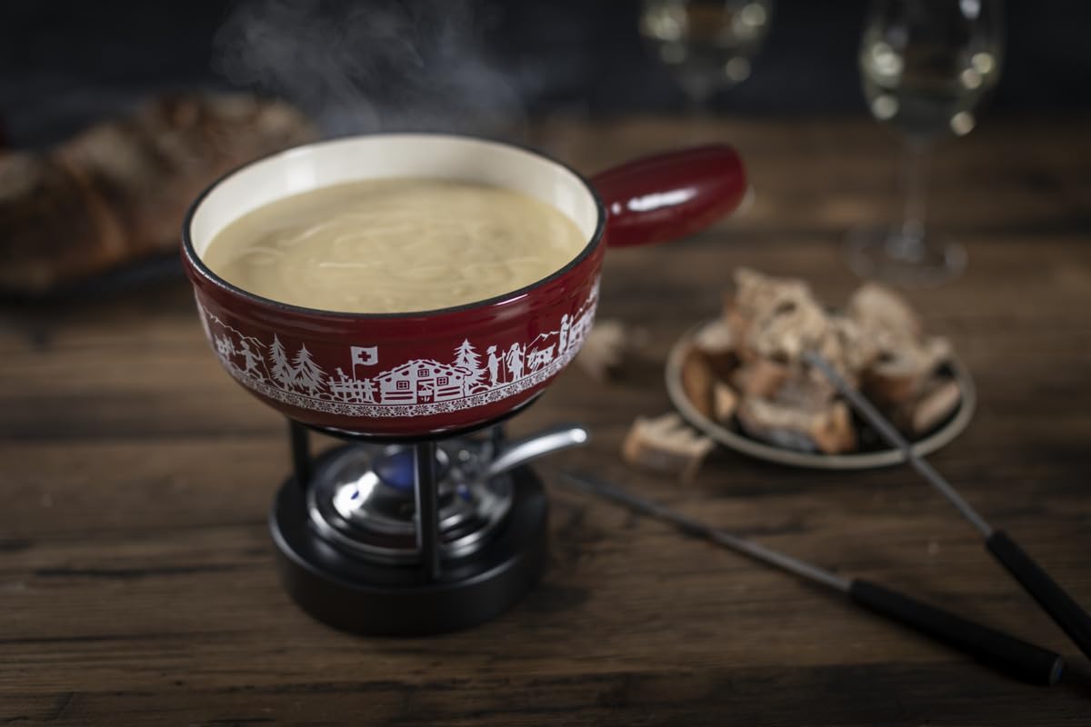 Kuhn Rikon Alpweide Mini Käsefondue Set Gusseisen Ø 17 cm
