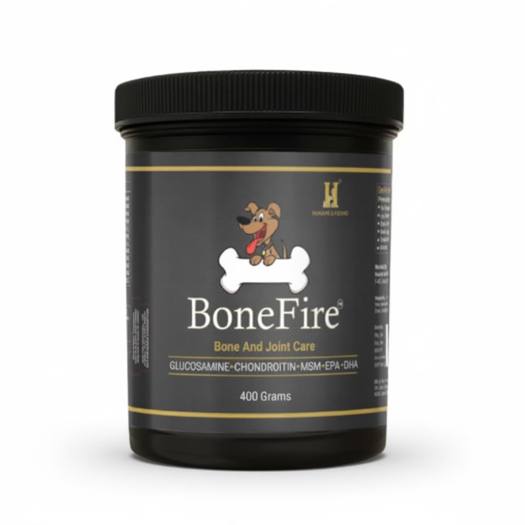 Humane & Hound Bonefire Supplement for Dogs | Best Bone, Joints and Ligament Care Solution - 400 Grams