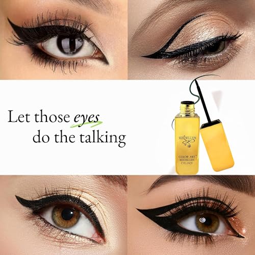 Image of Miss Million Eyeliner | Waterproof, Long Stay Liquid Eyeliner | High Pigment Black | Soft Brush Tip for Flawless Finish | 10 ml