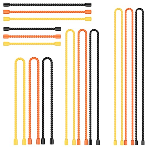 Image of 15PCS 4 /6 /12 /18 /24 Inch Silicone Cable Ties, Reusable Rubber Twist Ties Set