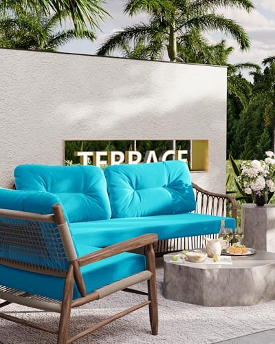 image for YEFU Outdoor Loveseat Cushion Set, 48 x 24, Waterproof Replacement Pat