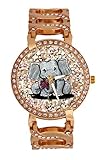 Einfache Fashion Uhr Design: Rose verstellbar Gold Kette Armbanduhr Band verleiht bequem und Mode tragen, Kristalle für Dekoration, Rückseite Edelstahl für Schutz und dauerhaften Gebrauch.
