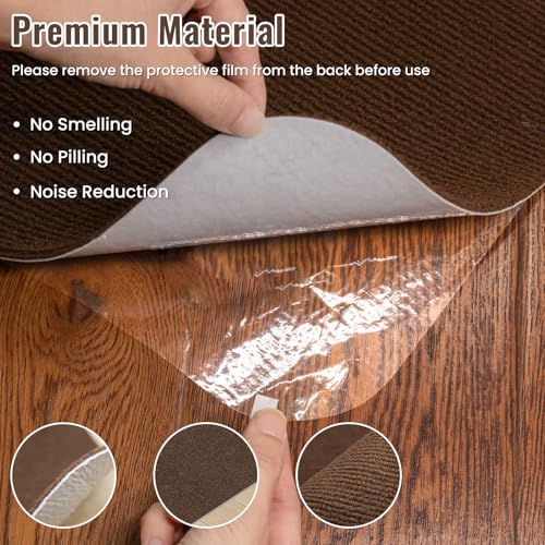 Image of Sycoodeal Office Chair Mat for Hardwood Floor,Slip Resistant Floor Mat for Office Computer Gaming Chair,Heavy Duty Floor Protector for Rolling Chairs,Easy to Clean,Coffee(36 inchx48 inch)
