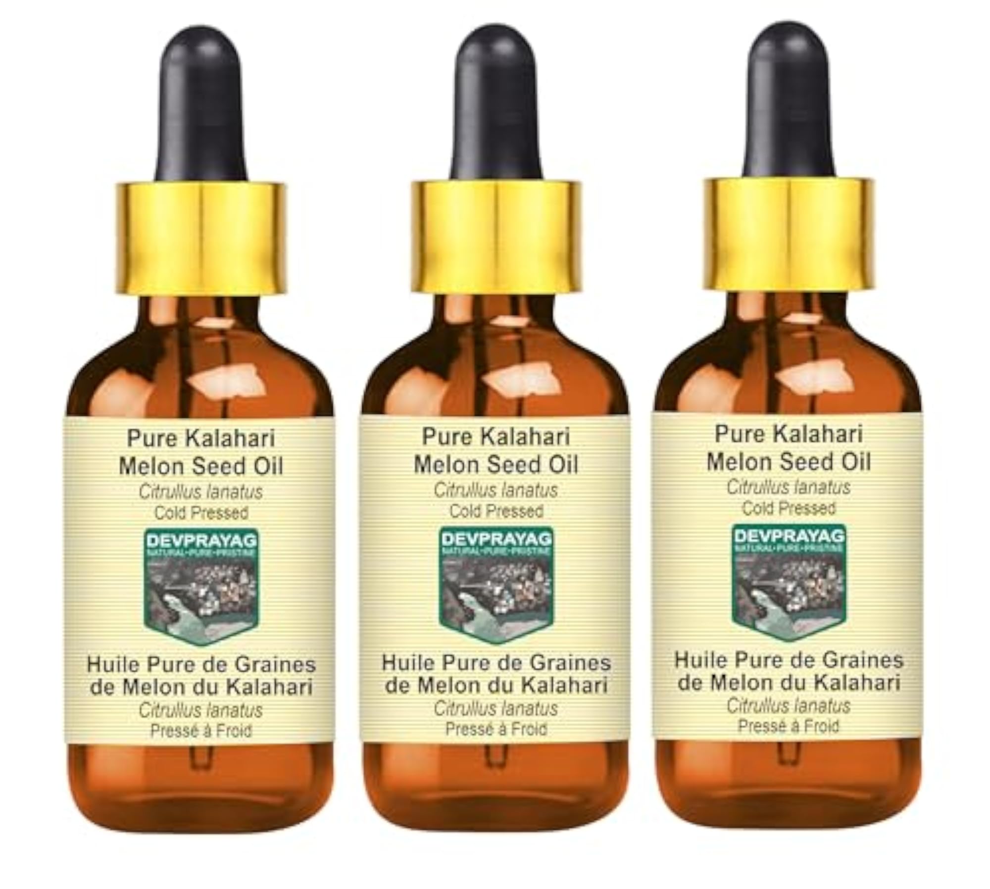Pure Kalahari Melon Seed Oil with Glass Dropper