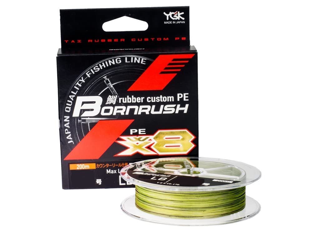 Ygk Tresse 8 Brins Bornrush Wx8 Rc - 200m - D.0.11mm - R.12Lb-5.4Kg - Green-Gold - Bornrush Rc 0.5