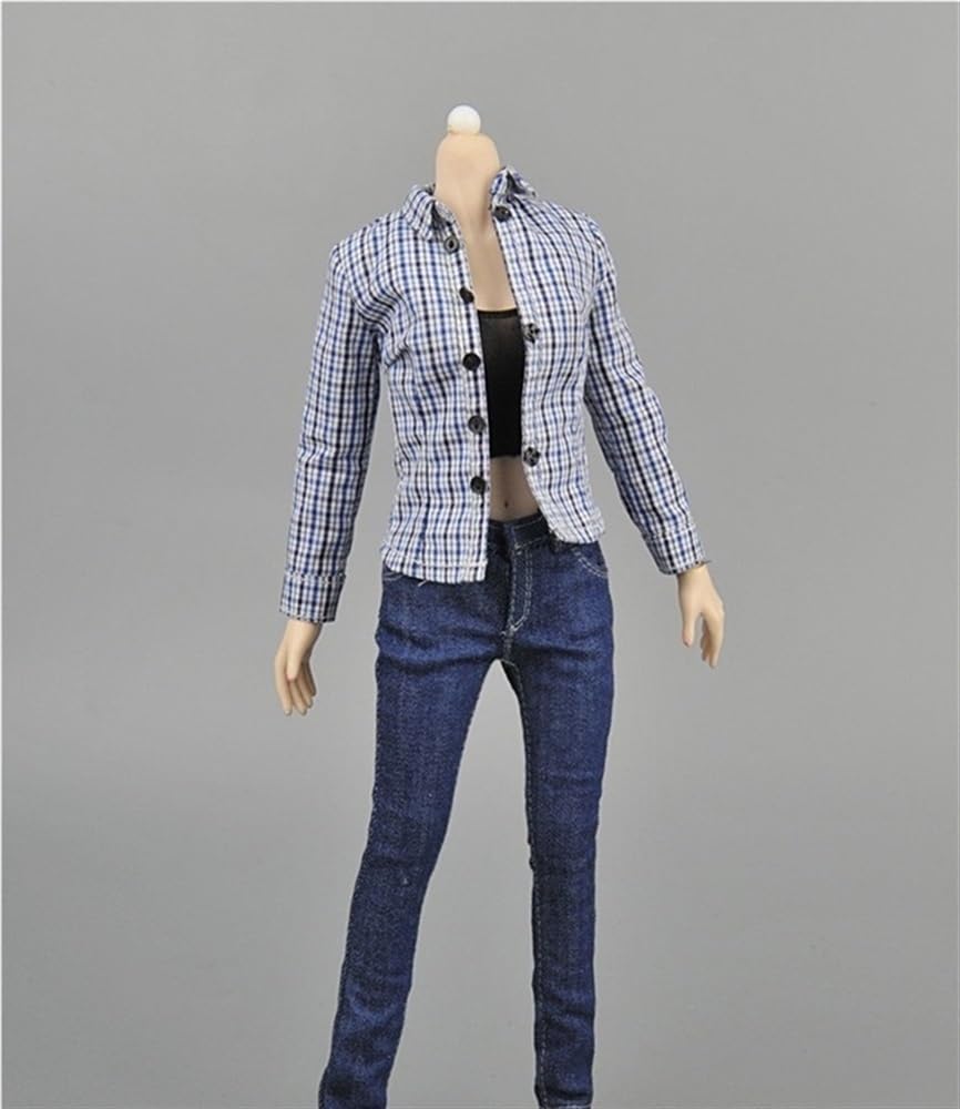 Vêtement de poupée 1/6 chemise à carreaux finition haute couture