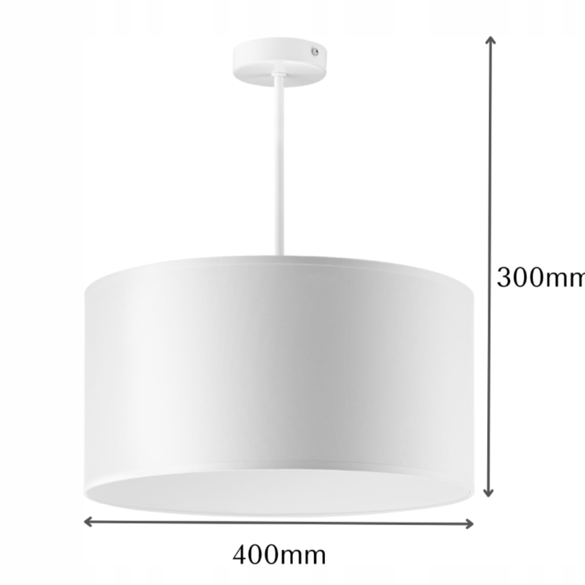 Lampa Wisząca Lampa Sufitowa do Salonu z wymiennym źródłem światła E27 Żyrandol do Salonu max. 60W Krótka (Brak żarówki w zestawie) (biała)