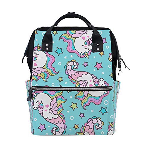 Sac à dos maman hippocampes et licorne grande capacité de 40 cm pour voyager léger