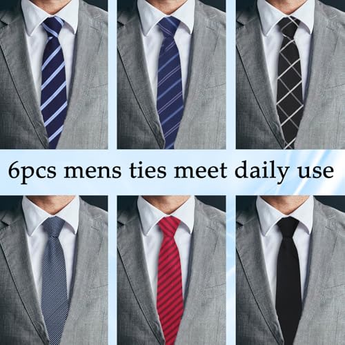 Image of Mens Ties Zipper Ties for Men, Pre Tied Mens Tie 4 Pack Adjustable Mens Neckties for Business Wedding Party