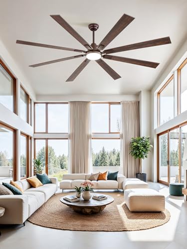 ZMISHIBO 80 Inch Oil Rubbed Bronze Ceiling Fans with Lights and Remote, Indoor/Outdoor Farmhouse Ceiling Fan for Living Room Patio, 6 Speed Reversible Quiet DC Motor, 3CCT, Dual Finish Blades - Image 8