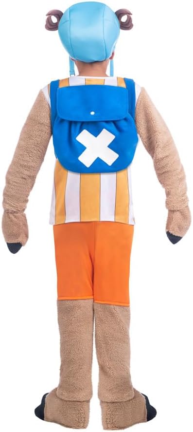 My Other Me One Piece Chopper Cosplay Costume Adult - Officially Licensed Anime Outfit with Plush Jumpsuit, T-Shirt, Pants, Booties, Headpiece, and Backpack for Comic-Con, Halloween, and More Multi
