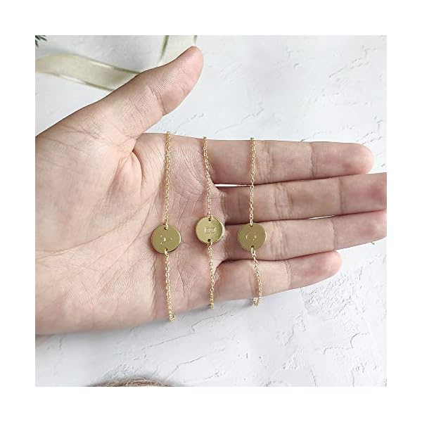 YANCHUN Initial Bracelet for Women Adjustable Round Disc Alphabet Letters Bracelet for Women - Image 6