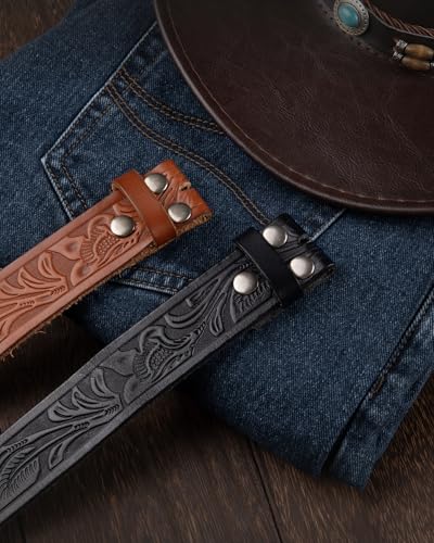 Image of CHAOREN Western Belts for Men without Buckle - Cowboy Belt 1.5 inch Full Grain Leather Belt for Jeans - One Solid Piece Leather