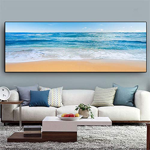 Paysage marin affiche moderne coucher de soleil mer 50x150cm sans cadre