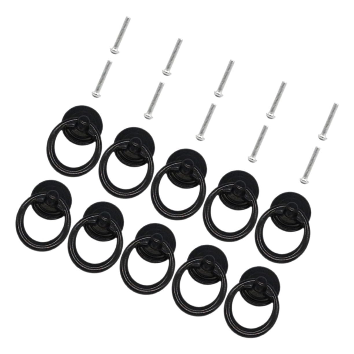 Yardenfun DIY Kitchen Decor 10 Pack of Black Metal Pull Handles for Cabinets Drawers Sleek Sturdy Knobs